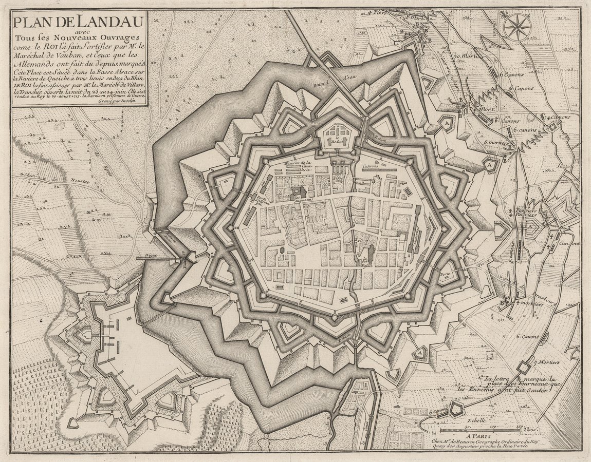 Plan von Landau bei der Eroberung 1713 (Historisches Museum der Pfalz, Speyer CC BY)