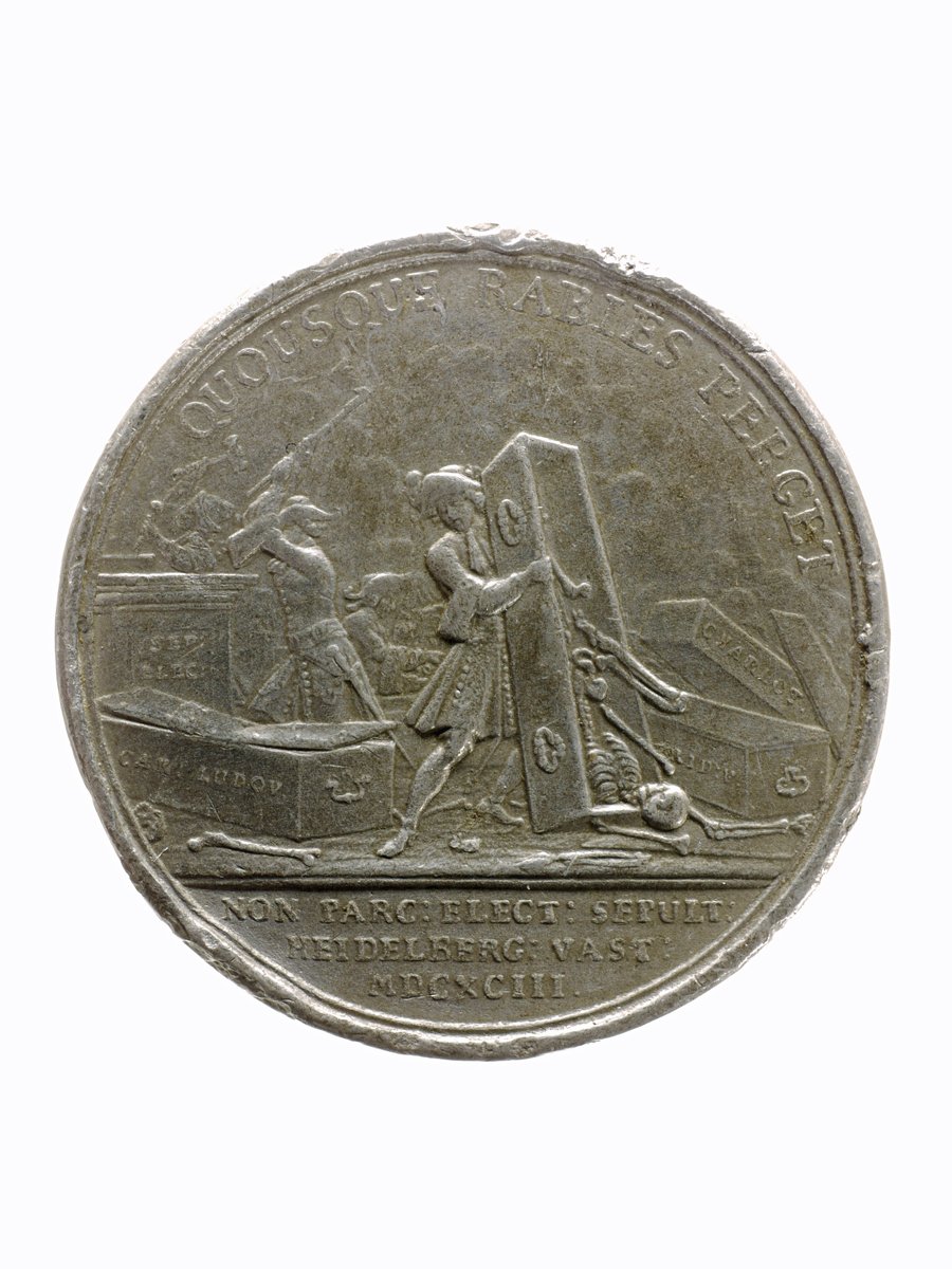 Medaille auf die Plünderung der Kurfürstengräber in Heidelberg (Historisches Museum der Pfalz, Speyer CC BY)
