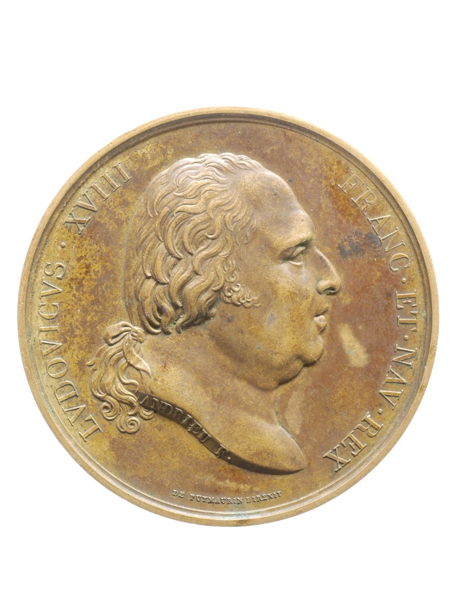 Medaille auf die Übernahme der Verwaltung durch Ludwig XVIII. (Historisches Museum der Pfalz, Speyer CC BY)