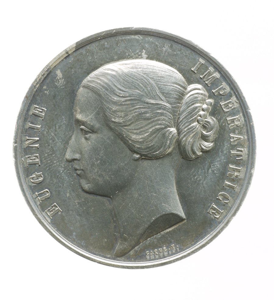 Medaille auf Kaiserin Eugénie und zur Weltausstellung Paris 1855 (Historisches Museum der Pfalz, Speyer CC BY)
