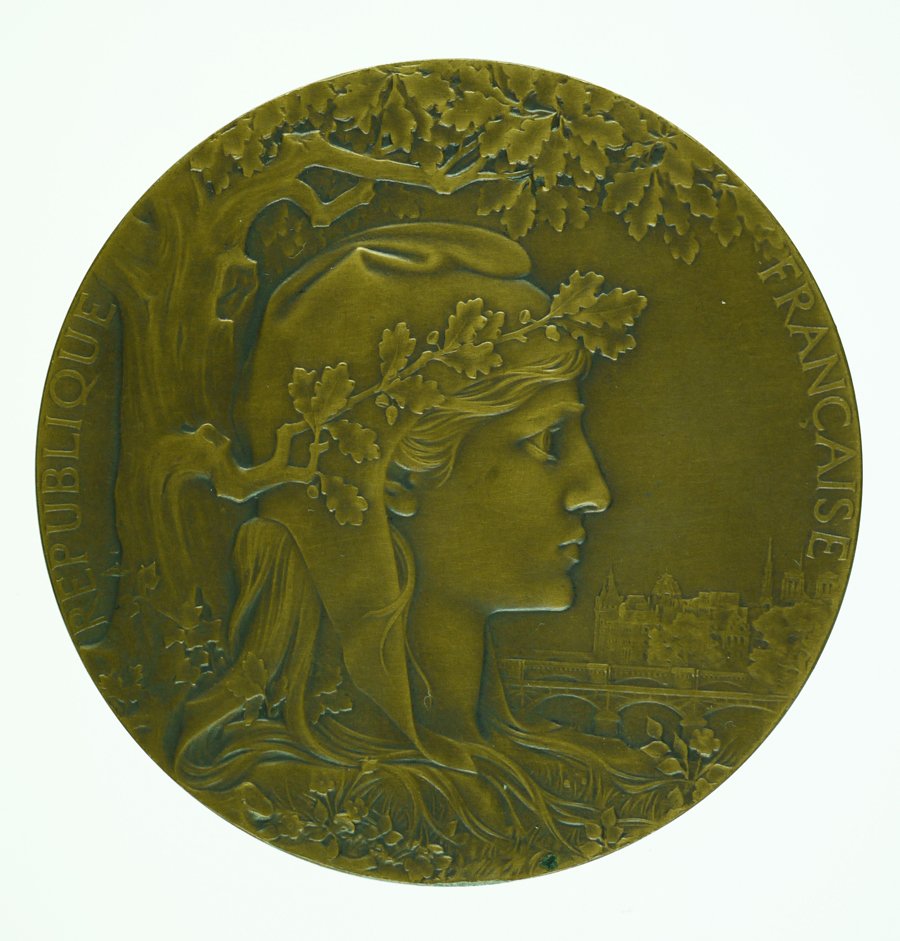 Medaille auf die Weltausstellung in Paris 1900 (Historisches Museum der Pfalz, Speyer CC BY)