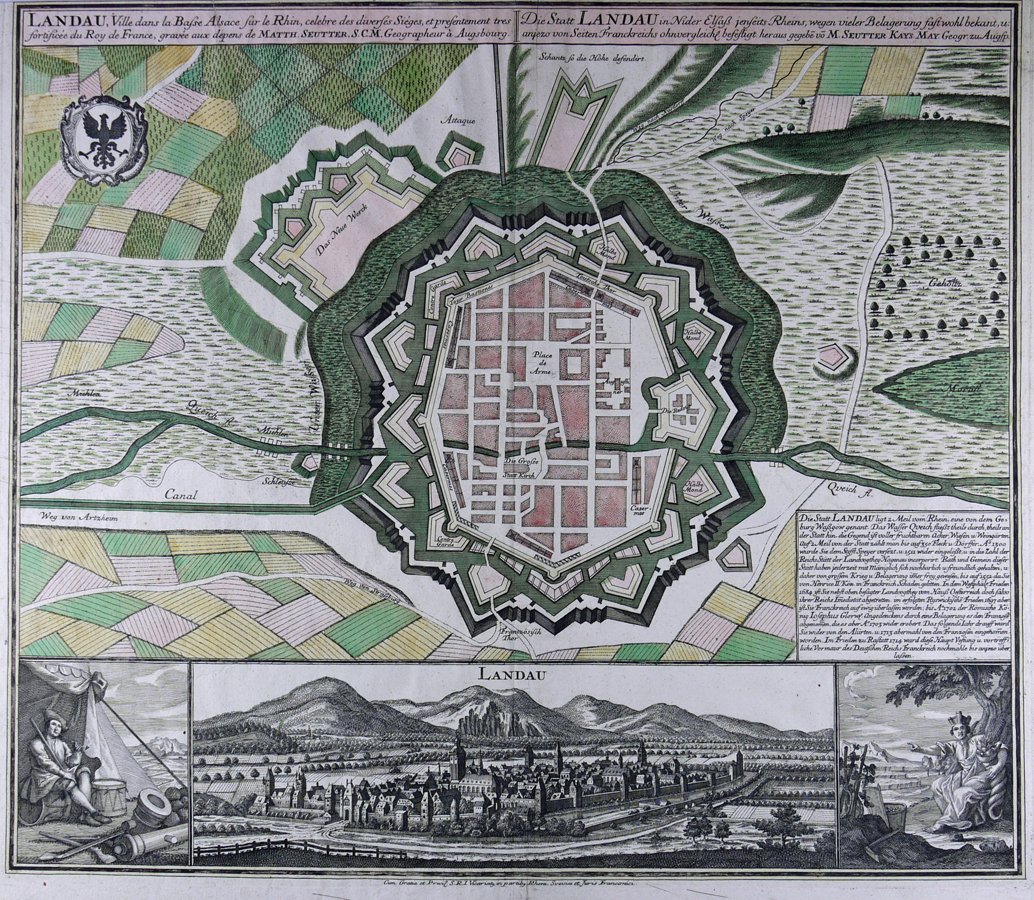 Plan und Panorama von Landau (Historisches Museum der Pfalz, Speyer CC BY)