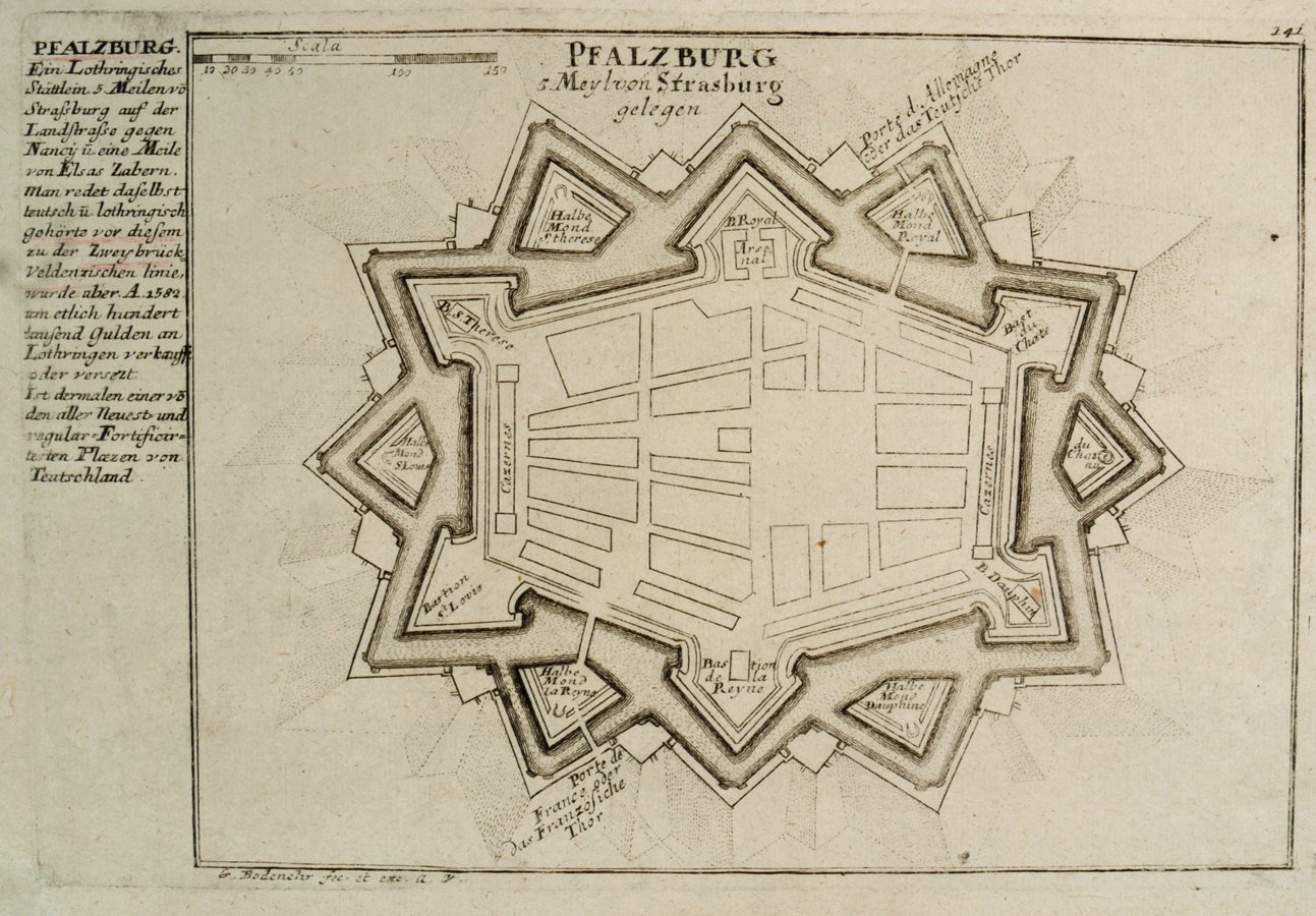 Plan der Festung Pfalzburg (Historisches Museum der Pfalz, Speyer CC BY)