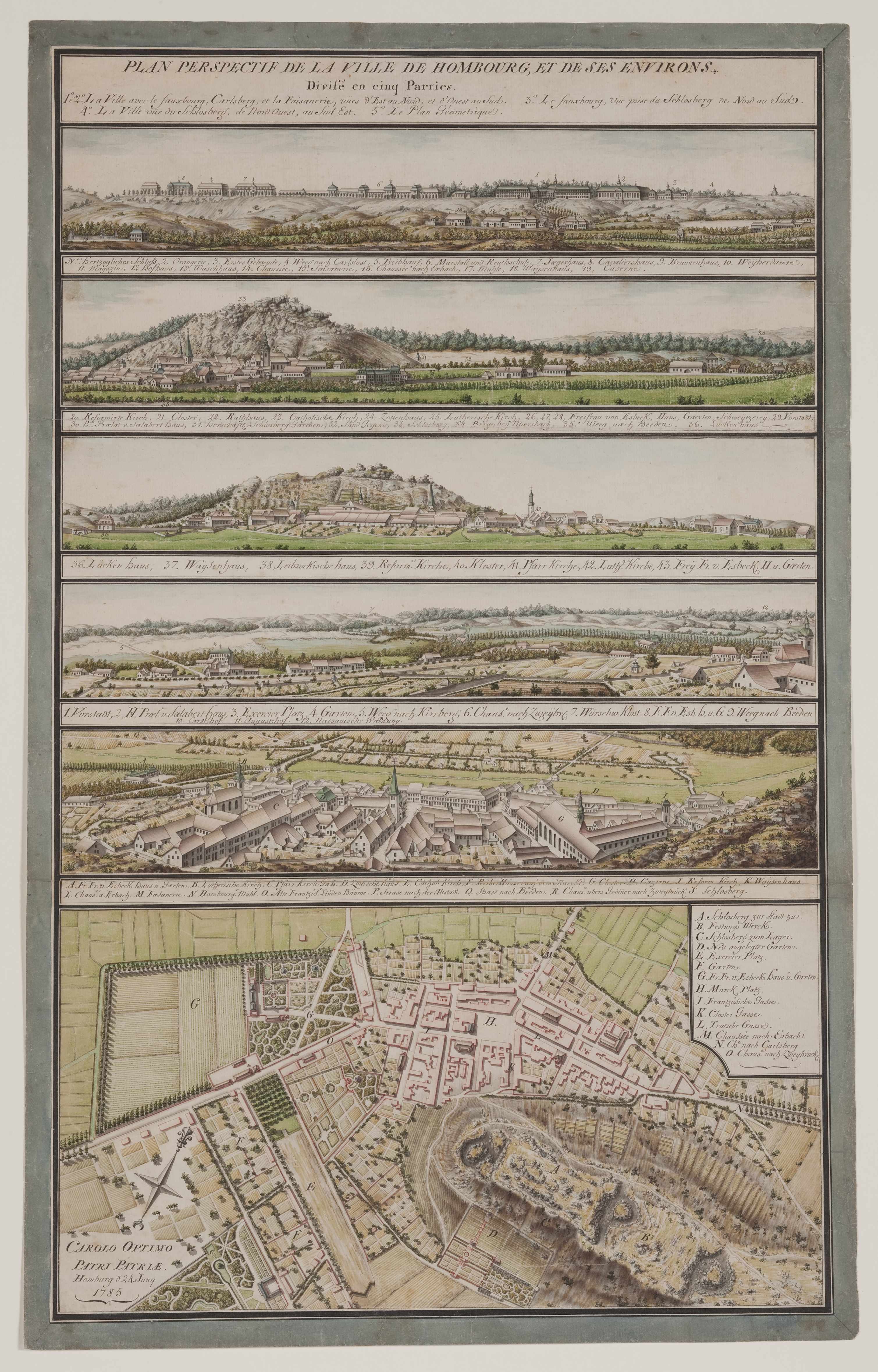 Plan perspectiv de la ville de Hombourg et ses environs (Historisches Museum der Pfalz, Speyer CC BY-NC-ND)
