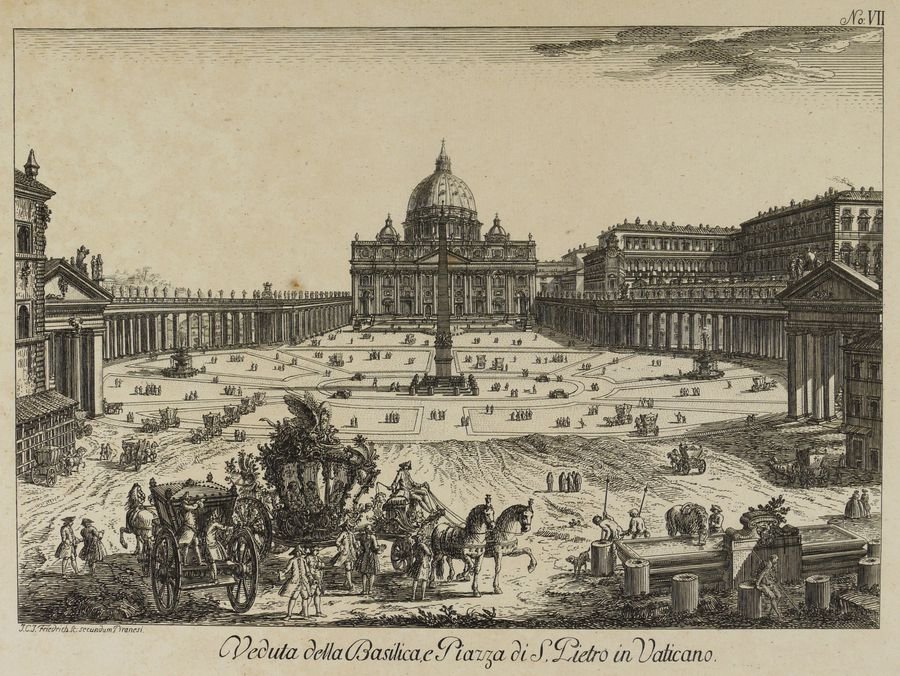 Vedute des Petersdoms und Petersplatz im Vatikan (Historisches Museum der Pfalz - Speyer CC BY-SA)