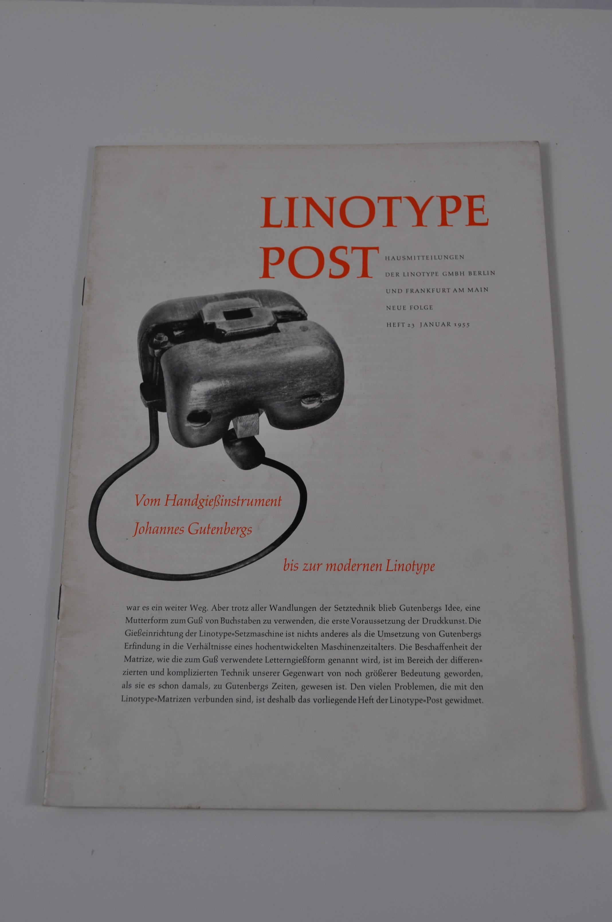 Hausmitteilung Linotype Post Heft 23 Jahr 1955 (Rheinland-Pfälzisches Freilichtmuseum CC BY-NC-SA)