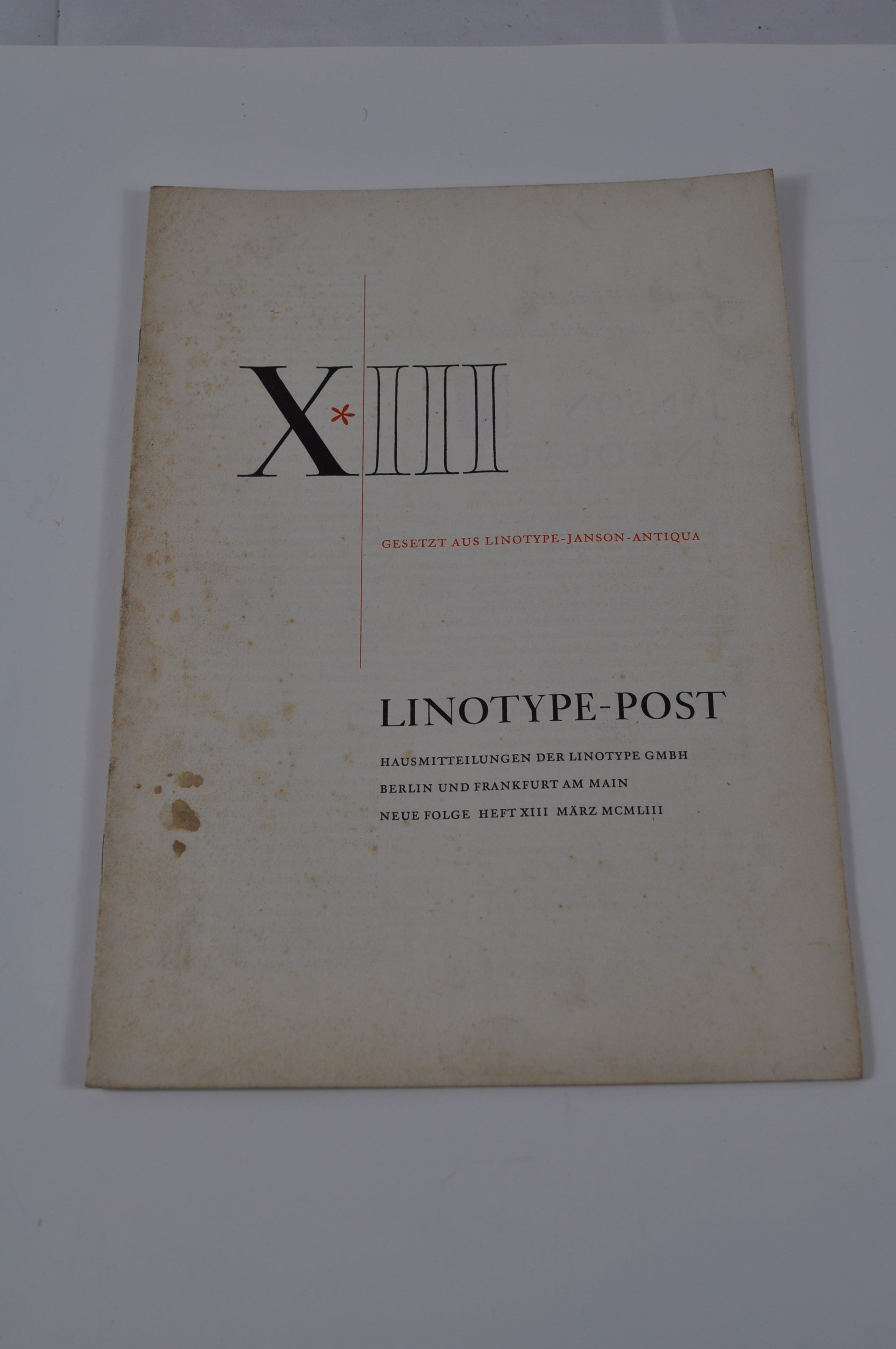 Linotype-Post Hausmitteilung Heft 8 Jahr 1953 (Rheinland-Pfälzisches Freilichtmuseum CC BY-NC-SA)
