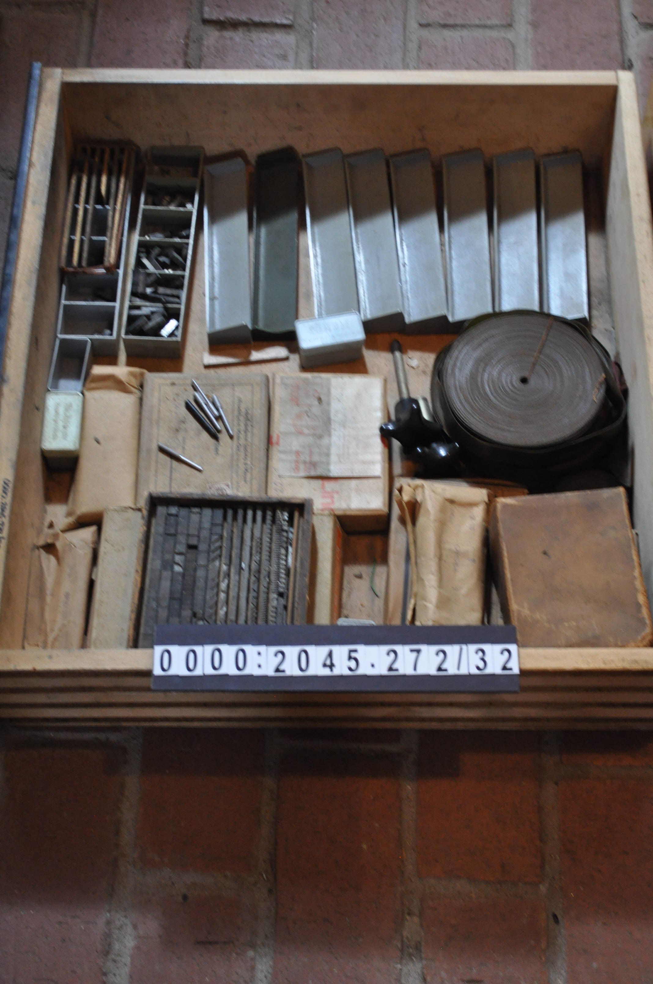 Schublade des Setzregals (Rheinland-Pfälzisches Freilichtmuseum CC BY-NC-SA)