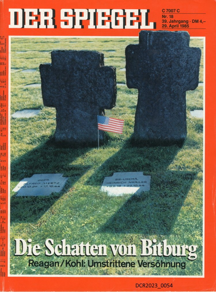 Wochenzeitschrift, Der Spiegel, 29.04.1985, Die Schatten von Bitburg ("dc-r" docu center ramstein RR-P)