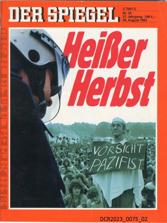 Wochenzeitschrift, Der Spiegel, Nr.35, 29.08.1983 ("dc-r" docu center ramstein RR-P)