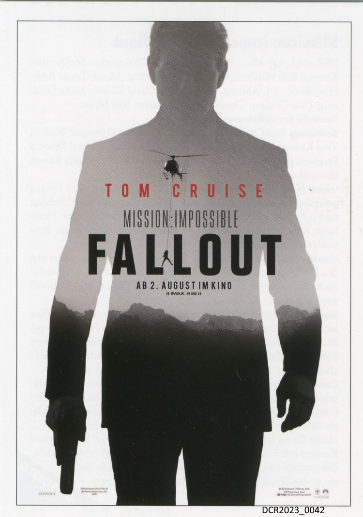 Filmkarte, Mission: Impossible Fallout ("dc-r" docu center ramstein RR-P)