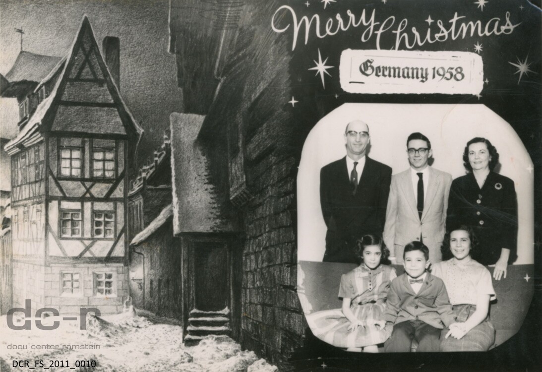 Ansichtskarte, Weihnachtsgrußkarte ("dc-r" docu center ramstein RR-F)