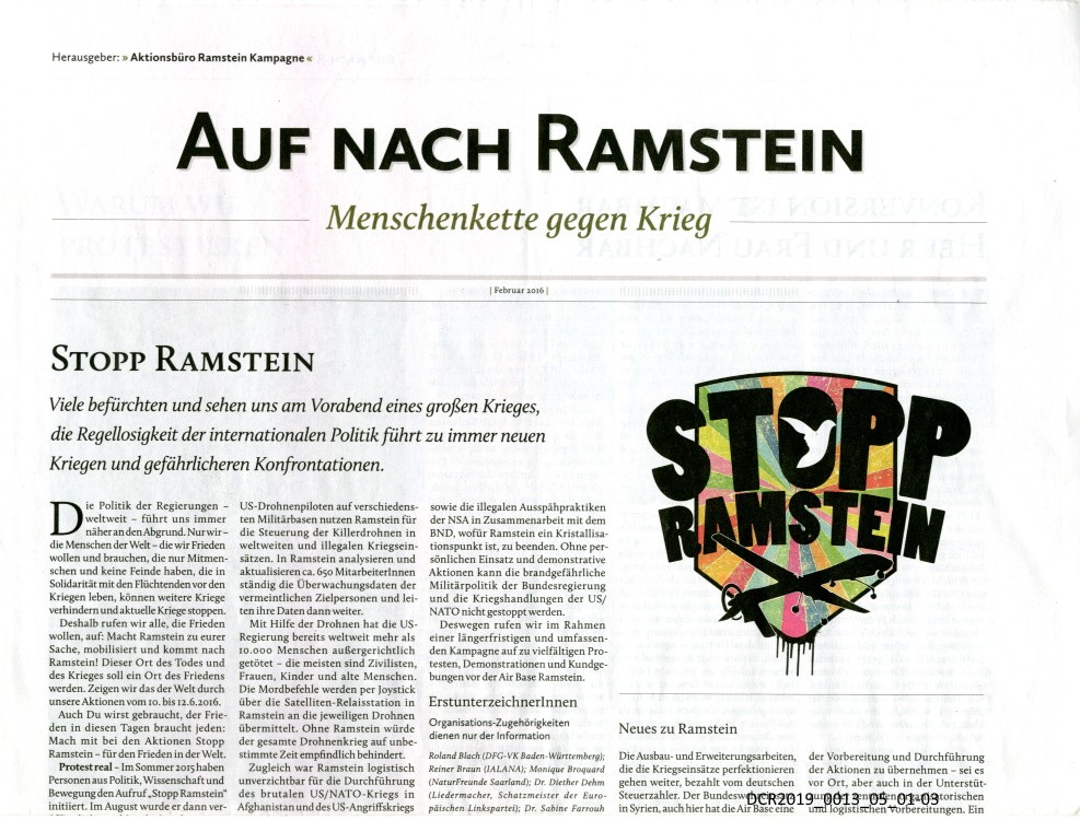Zeitung, Auf nach Ramstein ("dc-r" docu center ramstein RR-F)