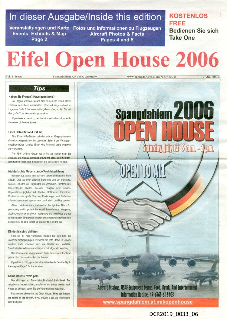 Standortzeitung, Eifel Open House 2006, Vol. 1, Nr. 1, 1. Juli 2006 ("dc-r" docu center ramstein RR-F)