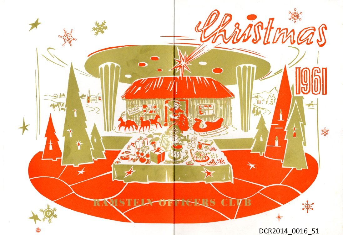 Speisekarte anlässlich des Weihnachtsessens 1961 ("dc-r" docu center ramstein RR-F)