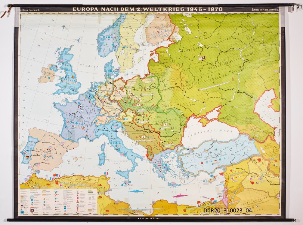 Landkarte, Wandkarte, Europa nach dem 2. Weltkrieg ("dc-r" docu center ramstein CC BY-NC-SA)