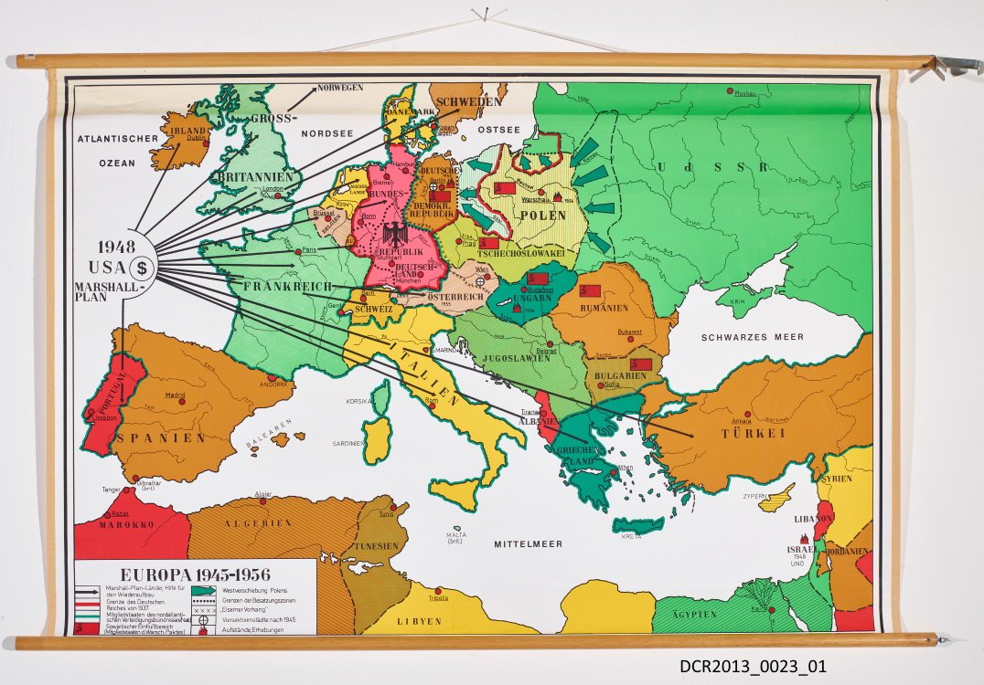 Landkarte, Wandkarte, Europa 1945-1956 ("dc-r" docu center ramstein CC BY-NC-SA)