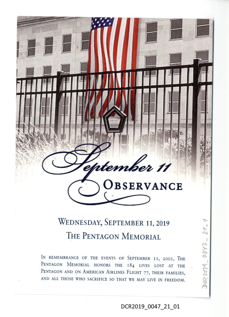 Erinnerungskarte mit der Biografie von Ruben S. Ornedo, September 11 Observance ("dc-r" docu center ramstein CC BY-NC-SA)