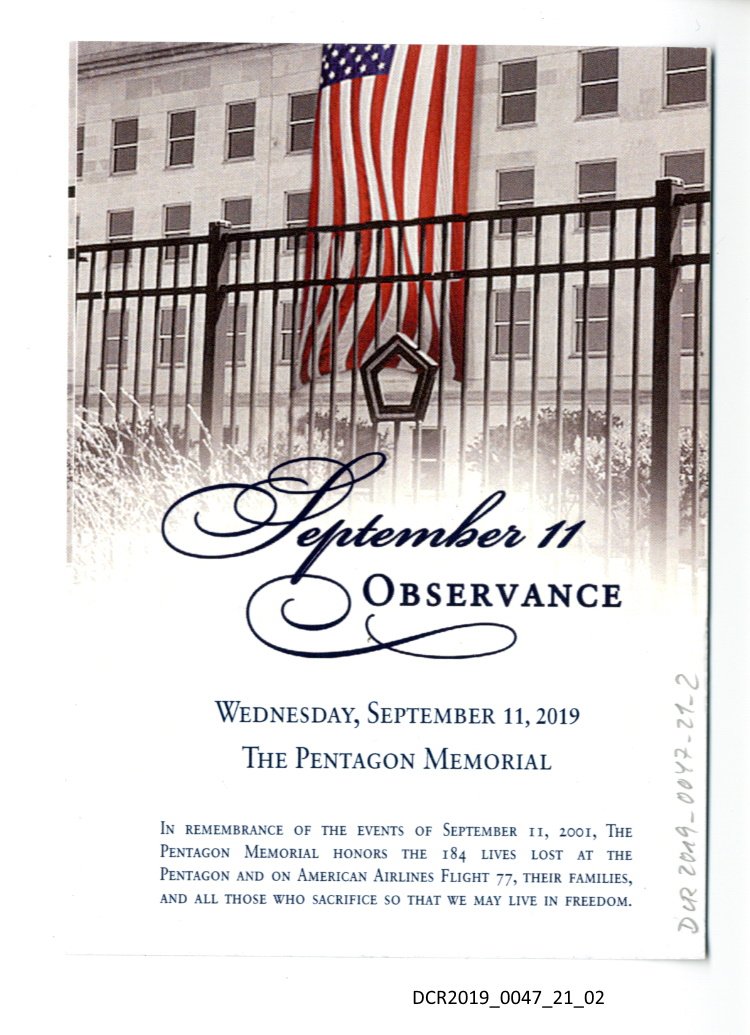 Erinnerungskarte mit der Biografie von Barbara K. Olson, September 11 Observance ("dc-r" docu center ramstein CC BY-NC-SA)
