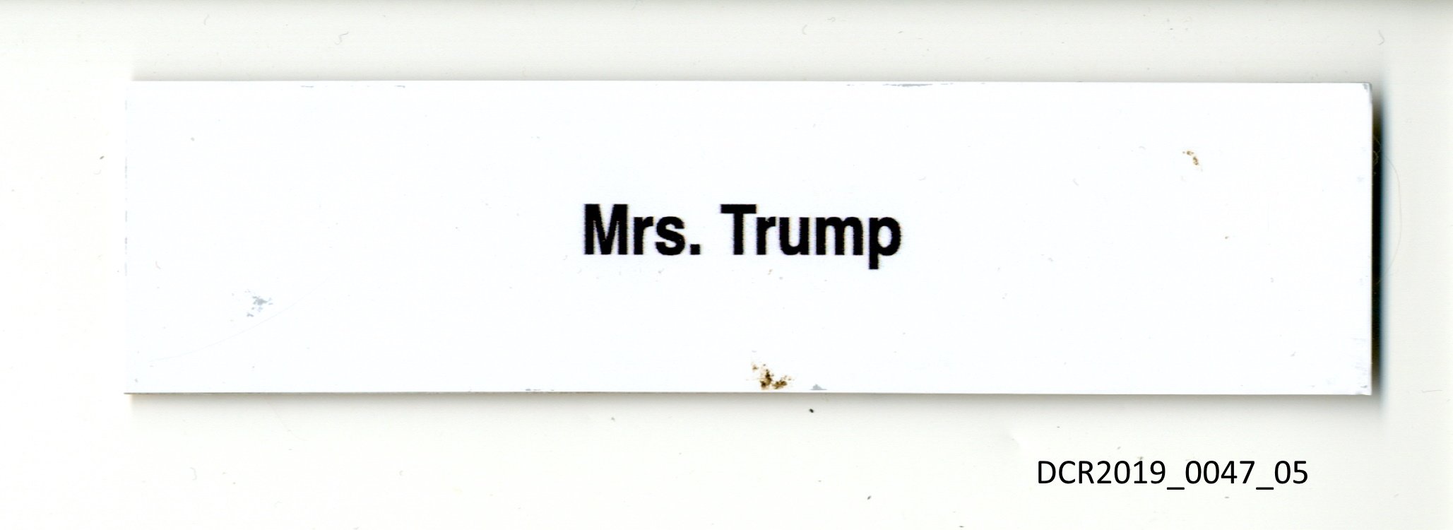 Namensschild, Mrs. Trump ("dc-r" docu center ramstein CC BY-NC-SA)