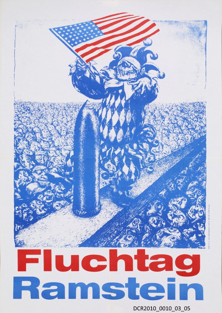 Plakat, Fluchtag Ramstein ("dc-r" docu center ramstein RR-F)