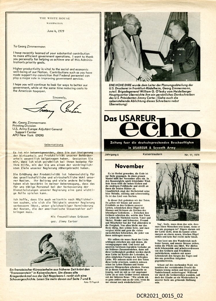 Zeitung, Das USAREUR Echo, Jg. 6, Nr. 11, 1979 ("dc-r" docu center ramstein RR-F)