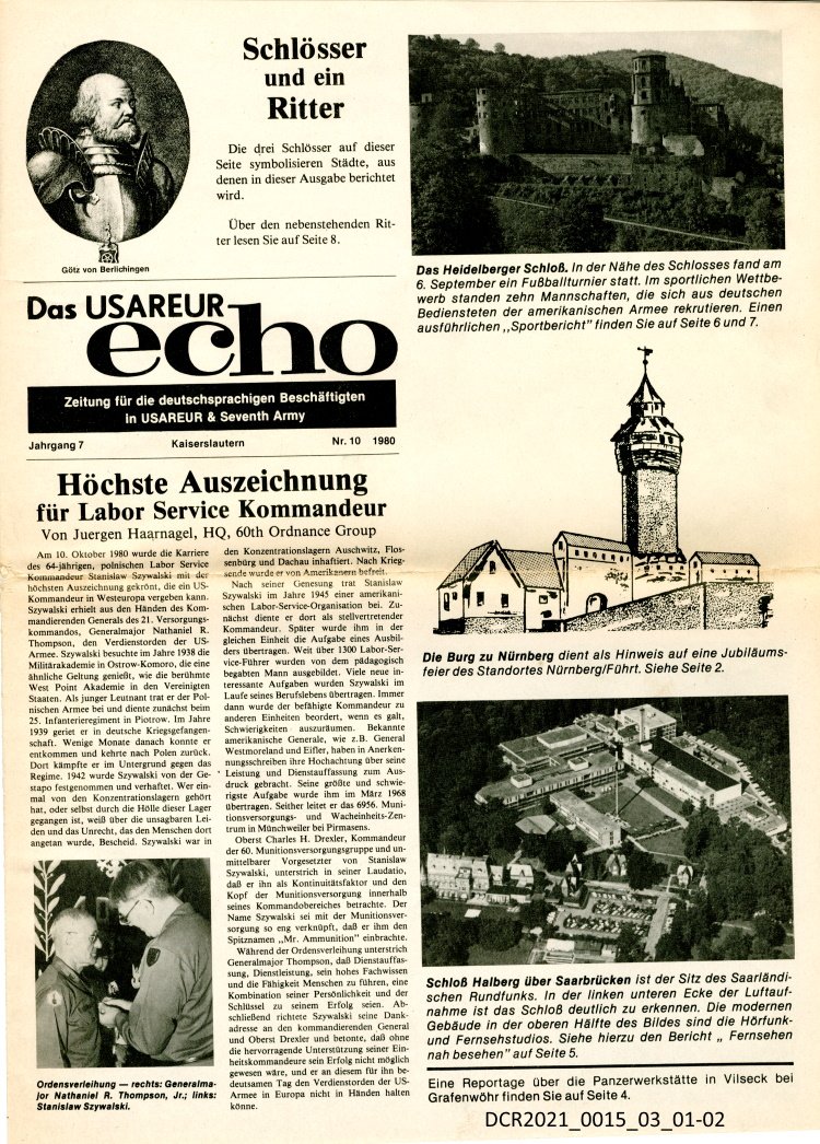 Zeitung, Das USAREUR Echo, Jg. 7, Nr. 10, 1980 ("dc-r" docu center ramstein RR-F)