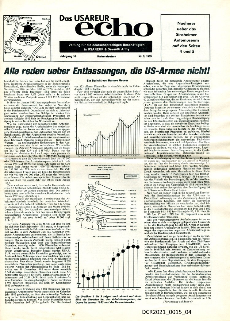 Zeitung, Das USAREUR Echo, Jg. 10, Nr. 15, 1983 ("dc-r" docu center ramstein RR-F)