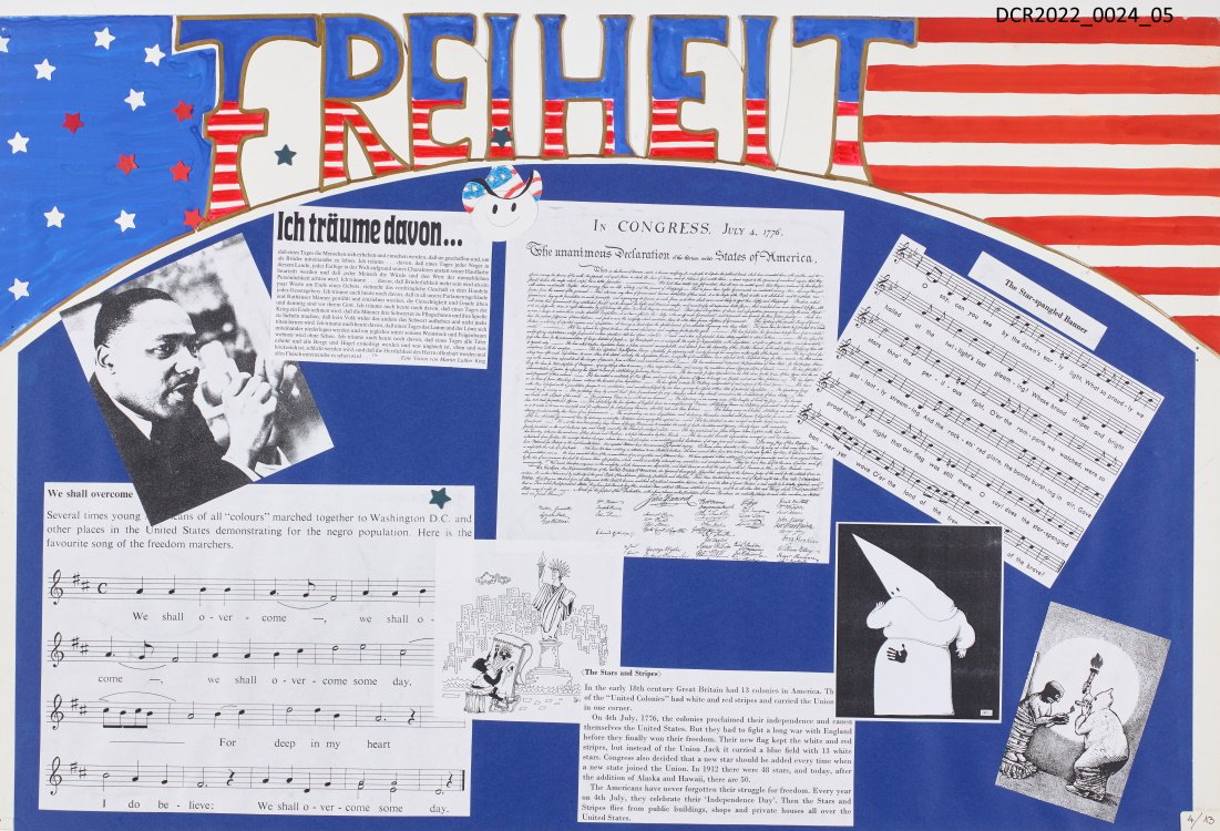 Plakat, Schüler & Jugend Wettbewerb, Rheinland-Pfälzer und US-Amerikaner, Freiheit ("dc-r" docu center ramstein RR-F)