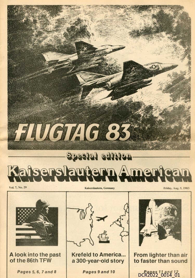 Standortzeitung, KA, Kaiserslautern American, Special Edition, Jg. 7, Nr. 29, Freitag 05. August 1983 ("dc-r" docu center ramstein RR-F)