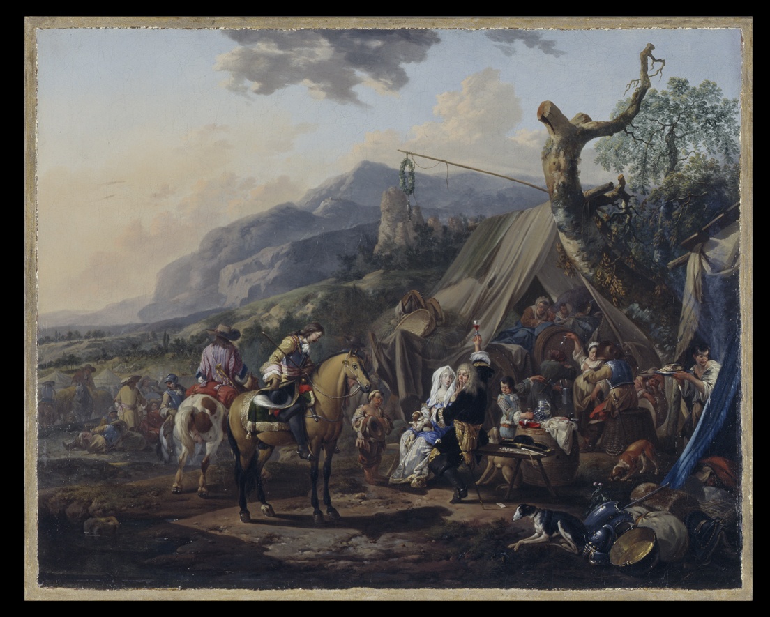 Marketenderszene im Krieg (Gemälde von Johann Heinrich Roos) (Historisches Museum der Pfalz, Speyer CC BY)