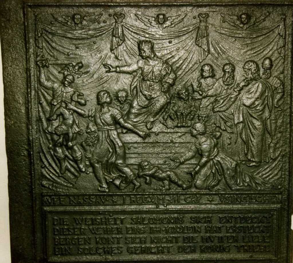 Linke Seitenplatte; Das Urteil Salomons (1 Könige 3, 16-28) (Historisches Museum der Pfalz, Speyer CC BY)