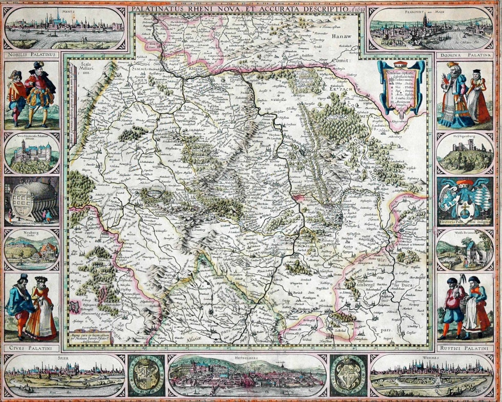 Kupferstichkarte der Kurpfalz (Hunsrück-Museum Simmern CC BY-NC-SA)