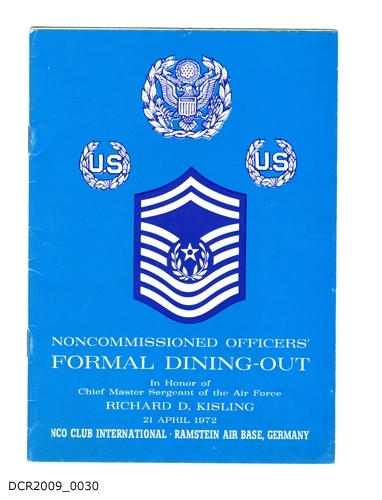 &quot;Programmheft, Noncommissioned Officers Formal Dining-Out, NCO Club International, Ramstein Air Base, Germany Base West Germany, Souvenir Program&quot; (dc-r docu center ramstein RR-F)