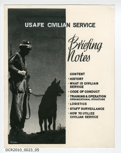 Entwurfszeichnung, USAFE Civilian Service, Briefing Notes (dc-r docu center ramstein RR-F)