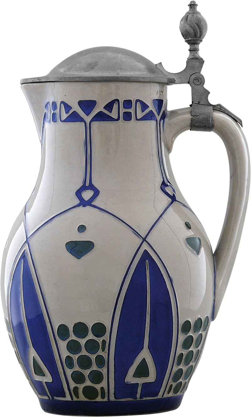 Kanne mit Zinndeckel  (Keramikmuseum Westerwald CC BY-NC-SA)