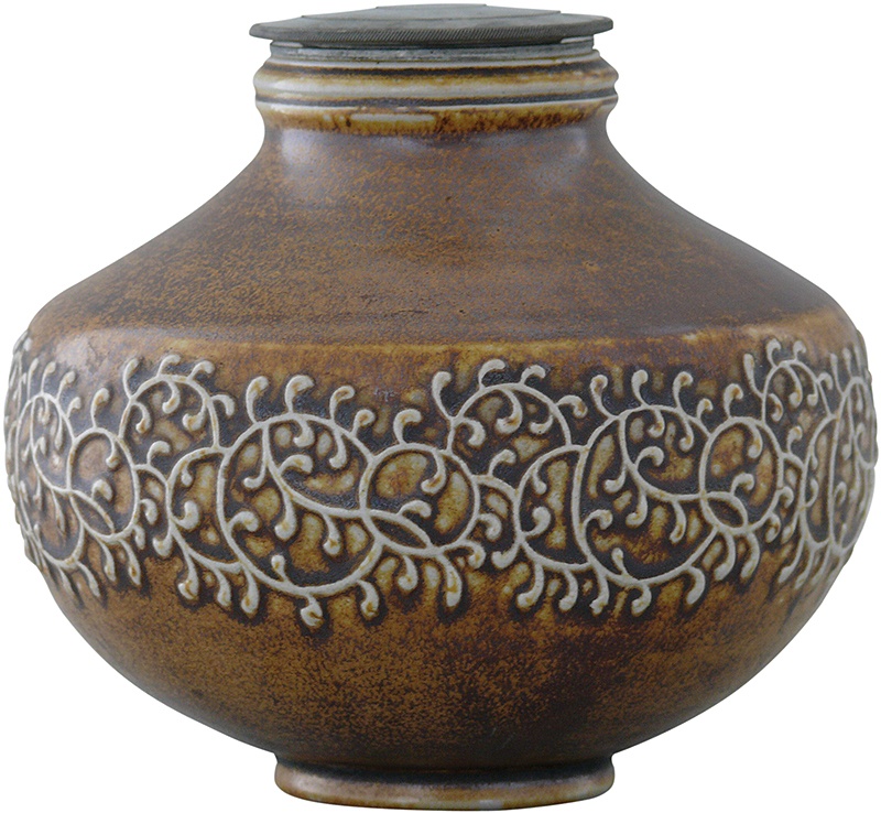 Teedose mit Zinneinsatz und Zinndeckel (Keramikmuseum Westerwald CC BY-NC-SA)