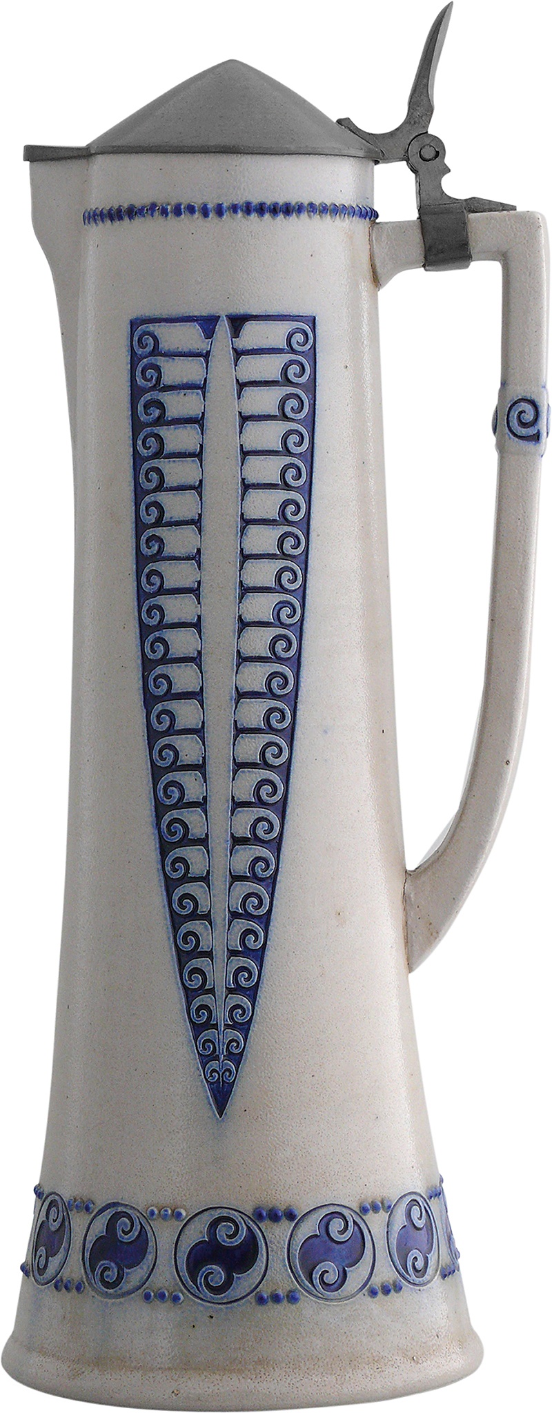 Kanne (Schnelle) mit Zinndeckel (Keramikmuseum Westerwald CC BY-NC-SA)