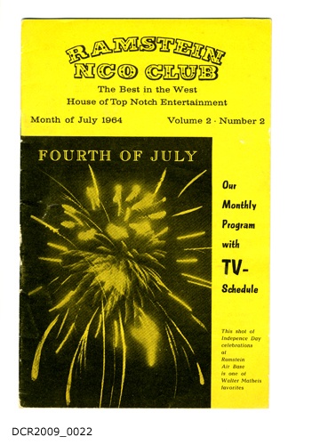 Programmheft, Ramstein NCO Club, The Best in the West, House of Top Notch Entertainment, Month of July 1964, Vol. 2, Nr. 2 (dc-r docu center ramstein CC BY-NC-SA)