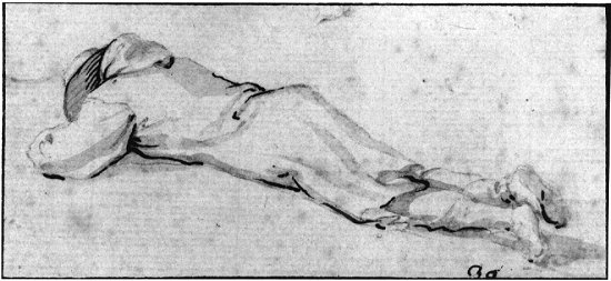 Auf dem Bauch liegende männliche Figur (Museum Heylshof CC BY-NC-SA)