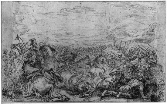 Szene aus einer Reiterschlacht (Josuas Sieg über die Amoniter) (Museum Heylshof CC BY-NC-SA)