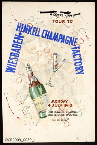 Veranstaltungsplakat, Wiesbaden + Henkell Champagne Factory (dc-r docu center ramstein RR-F)