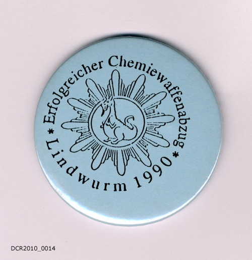 Button, Erfolgreicher Chemiewaffenabzug Lindwurm 1990 (dc-r docu center ramstein CC BY-NC-SA)