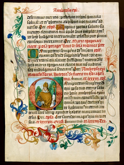 Blatt aus dem Missale Hallense des Kardinals Albrecht von Brandenburg (Landesmuseum Mainz CC BY-NC-SA)