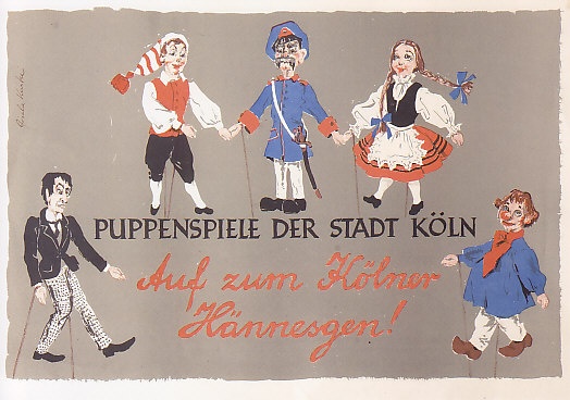  Plakat &quot;Hännesgen-Theater Köln&quot; (Museen im Rittergut Bangert - Museum für PuppentheaterKunst CC BY-NC-SA)