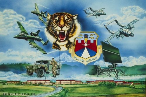 Reproduktion eines Gemäldes von Hans Roth anläßlich der Auflösung der 601st Air Base Wing Sembach (dc-r docu center ramstein RR-F)