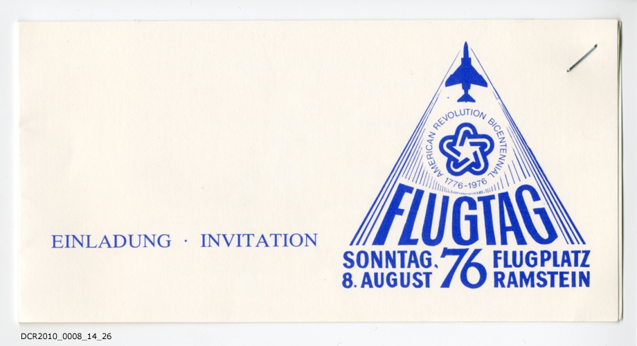 Einladungskarte, Flugtag 76, Flugplatz Ramstein (dc-r docu center ramstein CC BY-NC-SA)