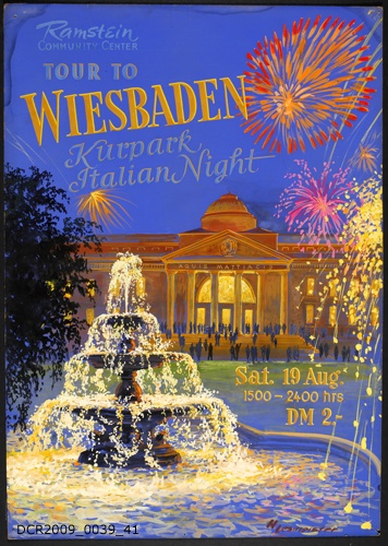 Plakat, Veranstaltungsplakat, Wiesbaden Kurpark, Italian Night (dc-r docu center ramstein RR-F)