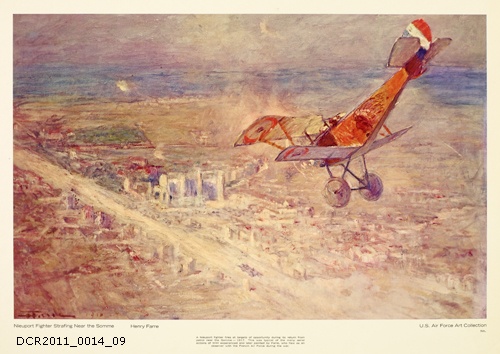 Plakat, U.S. Air Force Art Collection, Nieuport Fighter Strafing Near the Somme (dc-r docu center ramstein RR-F)