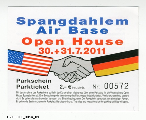 Parkschein, Open House Spangdahlem Air Base (dc-r docu center ramstein CC BY-NC-SA)